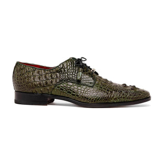 Marco Di Milano Nilo Men's Shoes Green Exotic Crocodile Derby (MDM1186)-AmbrogioShoes