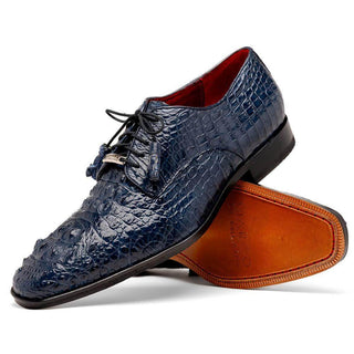 Marco Di Milano Nilo Men's Shoes Navy Exotic Crocodile Derby (MDM1186)-AmbrogioShoes