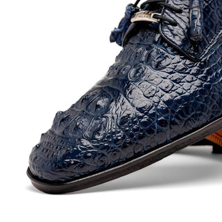 Marco Di Milano Nilo Men's Shoes Navy Exotic Crocodile Derby (MDM1186)-AmbrogioShoes