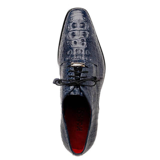 Marco Di Milano Nilo Men's Shoes Navy Exotic Crocodile Derby (MDM1186)-AmbrogioShoes