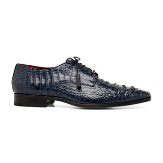 Marco Di Milano Nilo Men's Shoes Navy Exotic Crocodile Derby (MDM1186)-AmbrogioShoes