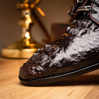 Marco Di Milano Nilo Men's Shoes Wine Exotic Crocodile Derby (MDM1186)-AmbrogioShoes