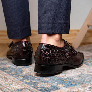 Marco Di Milano Nilo Men's Shoes Wine Exotic Crocodile Derby (MDM1186)-AmbrogioShoes