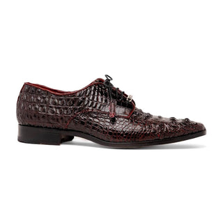 Marco Di Milano Nilo Men's Shoes Wine Exotic Crocodile Derby (MDM1186)-AmbrogioShoes