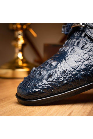 Marco Di Milano Nilo Navy Exotic Crocodile Derby (MDM1186)-AmbrogioShoes