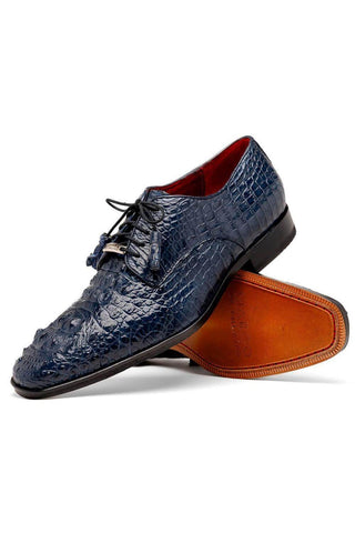 Marco Di Milano Nilo Navy Exotic Crocodile Derby (MDM1186)-AmbrogioShoes