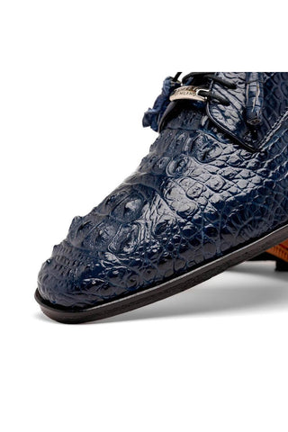 Marco Di Milano Nilo Navy Exotic Crocodile Derby (MDM1186)-AmbrogioShoes