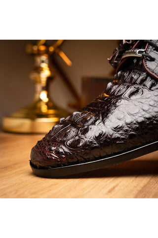 Marco Di Milano Nilo Wine Exotic Crocodile Derby (MDM1186)-AmbrogioShoes