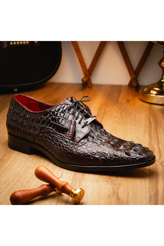 Marco Di Milano Nilo Wine Exotic Crocodile Derby (MDM1186)-AmbrogioShoes