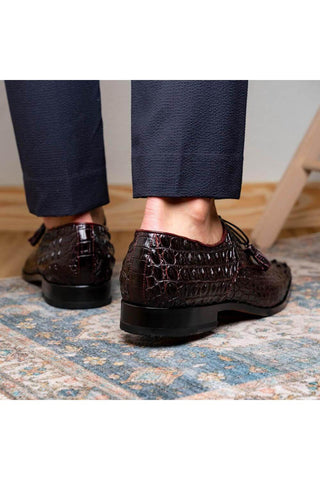 Marco Di Milano Nilo Wine Exotic Crocodile Derby (MDM1186)-AmbrogioShoes