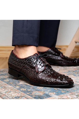Marco Di Milano Nilo Wine Exotic Crocodile Derby (MDM1186)-AmbrogioShoes