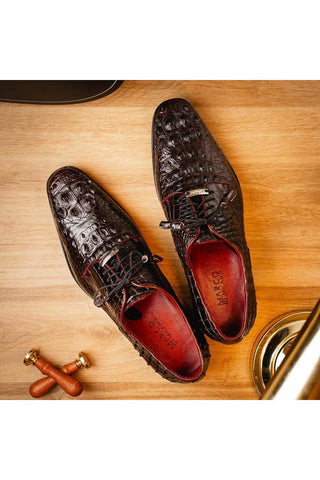 Marco Di Milano Nilo Wine Exotic Crocodile Derby (MDM1186)-AmbrogioShoes