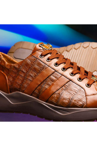 Marco Di Milano Nino Bay Apache Genuine Caiman Crocodile Fashion Sneaker (MDM1107)-AmbrogioShoes