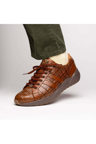 Marco Di Milano Nino Bay Apache Genuine Caiman Crocodile Fashion Sneaker (MDM1107)-AmbrogioShoes
