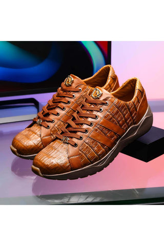Marco Di Milano Nino Bay Apache Genuine Caiman Crocodile Fashion Sneaker (MDM1107)-AmbrogioShoes