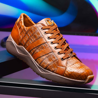 Marco Di Milano Nino Men's Shoes Bay Apache Genuine Caiman Crocodile Fashion Sneaker (MDM1107)-AmbrogioShoes