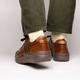 Marco Di Milano Nino Men's Shoes Bay Apache Genuine Caiman Crocodile Fashion Sneaker (MDM1107)-AmbrogioShoes