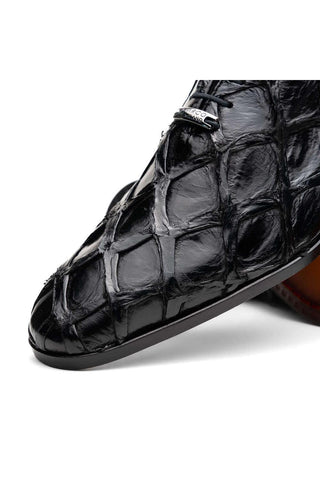 Marco Di Milano Olivieri Black Exotic Pirarucu Leather Whole cut Oxfords (MDM1201)-AmbrogioShoes