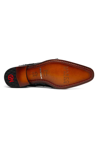 Marco Di Milano Olivieri Black Exotic Pirarucu Leather Whole cut Oxfords (MDM1201)-AmbrogioShoes