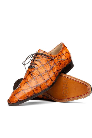Marco Di Milano Olivieri Brandy Exotic Pirarucu Leather Whole cut Oxfords (MDM1028)-AmbrogioShoes