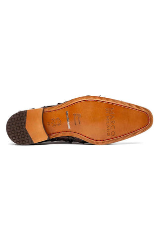 Marco Di Milano Olivieri Brown Exotic Pirarucu Leather Whole cut Oxfords (MDM1028)-AmbrogioShoes
