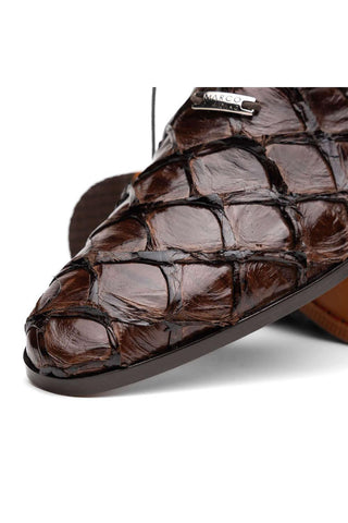 Marco Di Milano Olivieri Brown Exotic Pirarucu Leather Whole cut Oxfords (MDM1028)-AmbrogioShoes