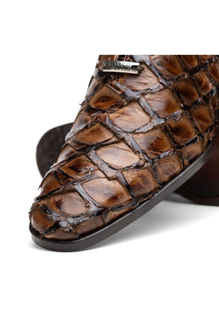Marco Di Milano Olivieri Clear Brown Exotic Pirarucu Leather Whole cut Oxfords (MDM1028)-AmbrogioShoes