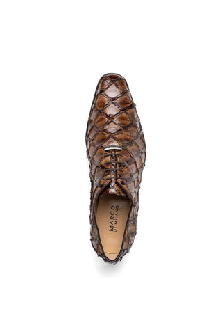 Marco Di Milano Olivieri Clear Brown Exotic Pirarucu Leather Whole cut Oxfords (MDM1028)-AmbrogioShoes