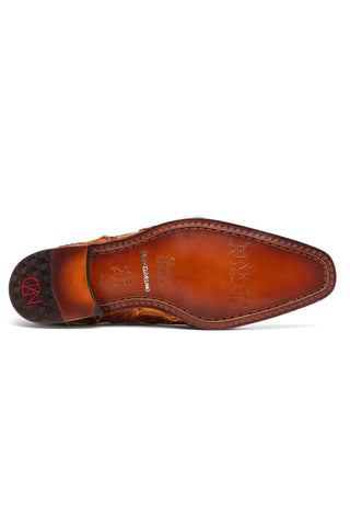 Marco Di Milano Olivieri Cognac Exotic Pirarucu Leather Whole cut Oxfords (MDM1028)-AmbrogioShoes
