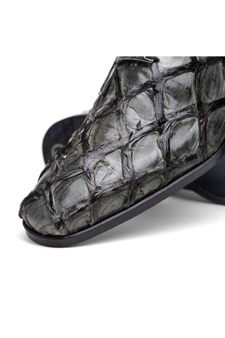 Marco Di Milano Olivieri Gray Exotic Pirarucu Leather Whole cut Oxfords (MDM1028)-AmbrogioShoes