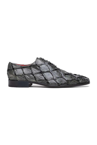 Marco Di Milano Olivieri Gray Exotic Pirarucu Leather Whole cut Oxfords (MDM1028)-AmbrogioShoes