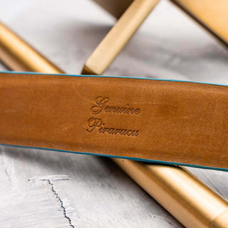 Marco Di Milano Olivieri Men's Caribbean Blue Genuine Pirarucu Belts (MDMB1052)-AmbrogioShoes