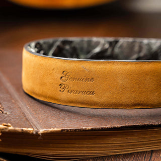 Marco Di Milano Olivieri Men's Gray Genuine Pirarucu Belts (MDMB1052)-AmbrogioShoes