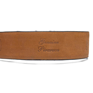 Marco Di Milano Olivieri Men's Red Genuine Pirarucu Belts (MDMB1052)-AmbrogioShoes