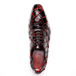Marco Di Milano Olivieri Men's Shoes Blackcherry Exotic Pirarucu Skin Oxford (MDM1248)-AmbrogioShoes