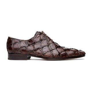 Marco Di Milano Olivieri Men's Shoes Brown Exotic Pirarucu Leather Whole cut Oxfords (MDM1028)-AmbrogioShoes