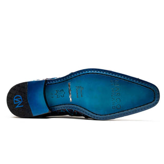 Marco Di Milano Olivieri Men's Shoes Royal Blue Exotic Pirarucu Skin Oxford (MDM1249)-AmbrogioShoes