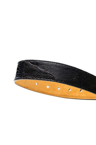 Marco Di Milano Ostrich Belt - Black-AmbrogioShoes
