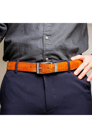 Marco Di Milano Ostrich Belt - Cognac-AmbrogioShoes
