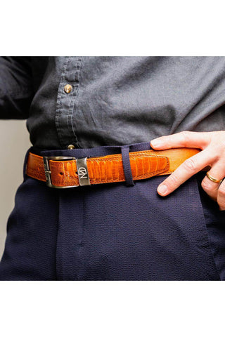Marco Di Milano Ostrich Belt - Cognac-AmbrogioShoes