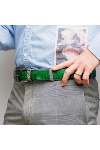 Marco Di Milano Ostrich Belt - Green-AmbrogioShoes