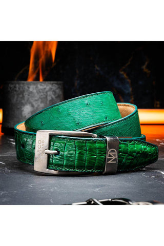 Marco Di Milano Ostrich Belt - Green-AmbrogioShoes