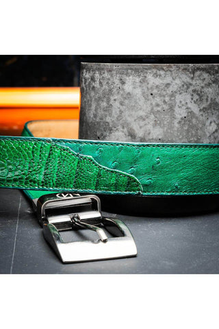 Marco Di Milano Ostrich Belt - Green-AmbrogioShoes