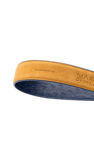 Marco Di Milano Ostrich Belt - Navy-AmbrogioShoes