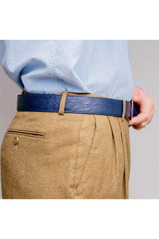 Marco Di Milano Ostrich Belt - Navy-AmbrogioShoes