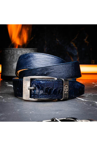 Marco Di Milano Ostrich Belt - Navy-AmbrogioShoes