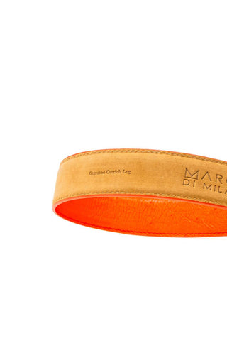 Marco Di Milano Ostrich Belt - Orange-AmbrogioShoes