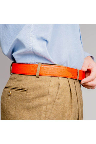 Marco Di Milano Ostrich Belt - Orange-AmbrogioShoes