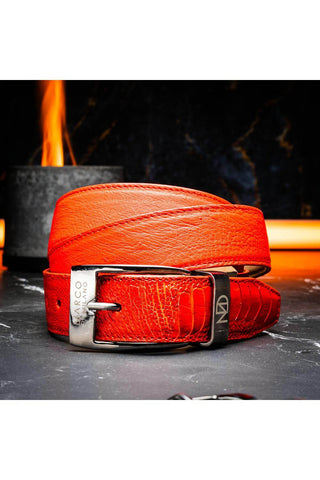 Marco Di Milano Ostrich Belt - Orange-AmbrogioShoes