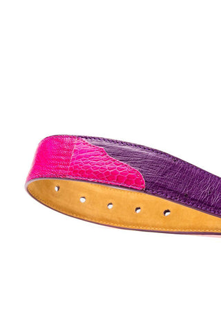 Marco Di Milano Ostrich Belt - Pink & Purple-AmbrogioShoes